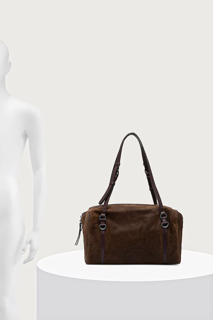 GIANNI CHIARINI шопинг чанта дамска от кожа TERRY кафява BS 12661 CMCNT