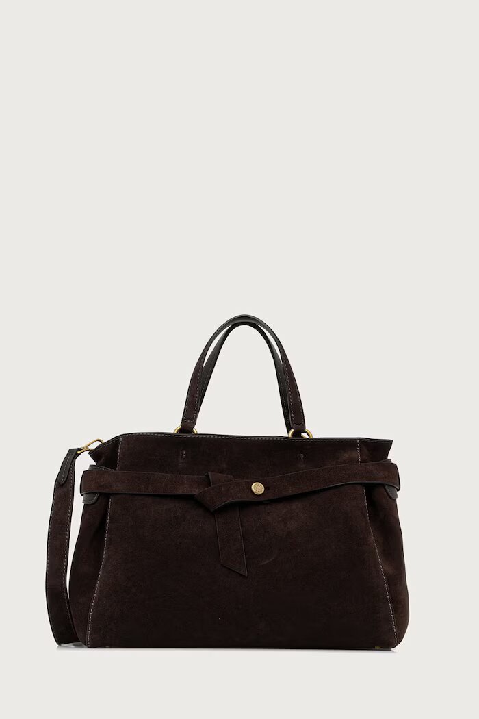 GIANNI CHIARINI шопинг чанта дамска от велур MIRANDA кафява BS 11887 CM-FRSH