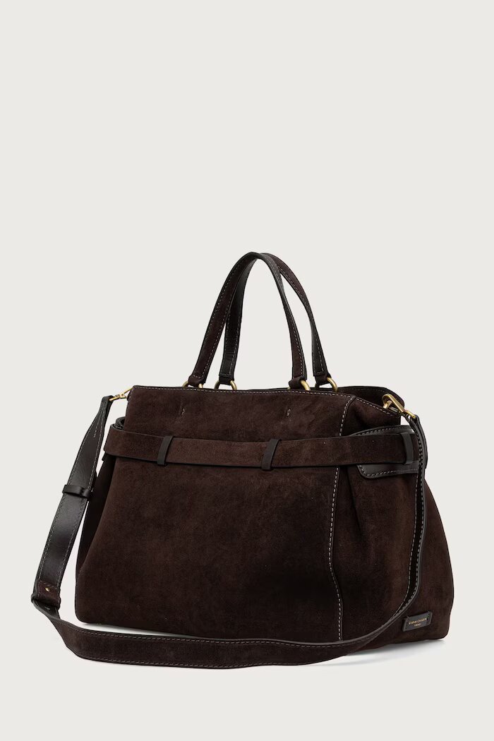 GIANNI CHIARINI шопинг чанта дамска от велур MIRANDA кафява BS 11887 CM-FRSH