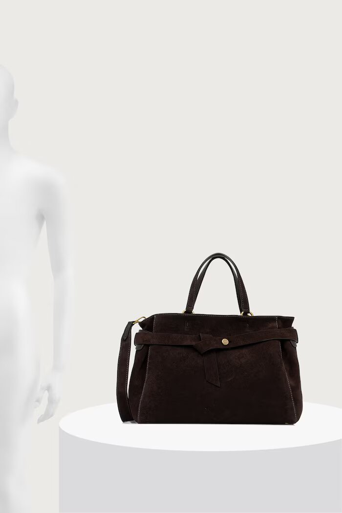GIANNI CHIARINI шопинг чанта дамска от велур MIRANDA кафява BS 11887 CM-FRSH