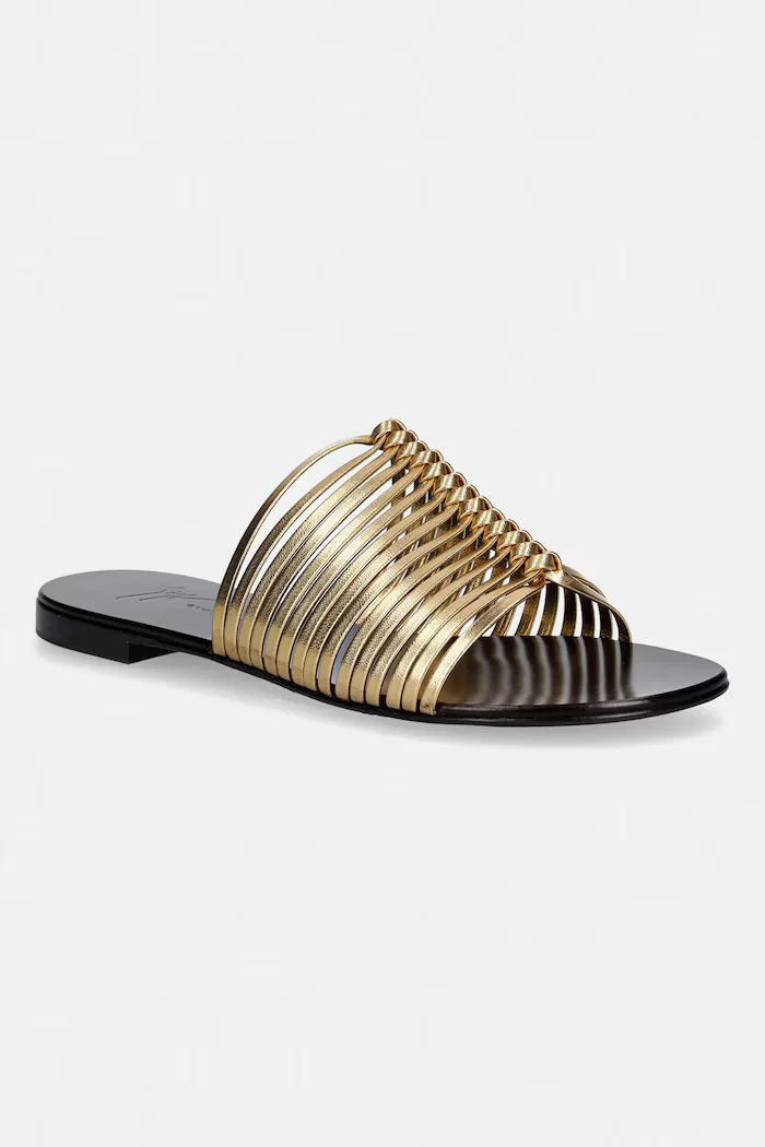 Giuseppe Zanotti чехли дамски от кожа златни