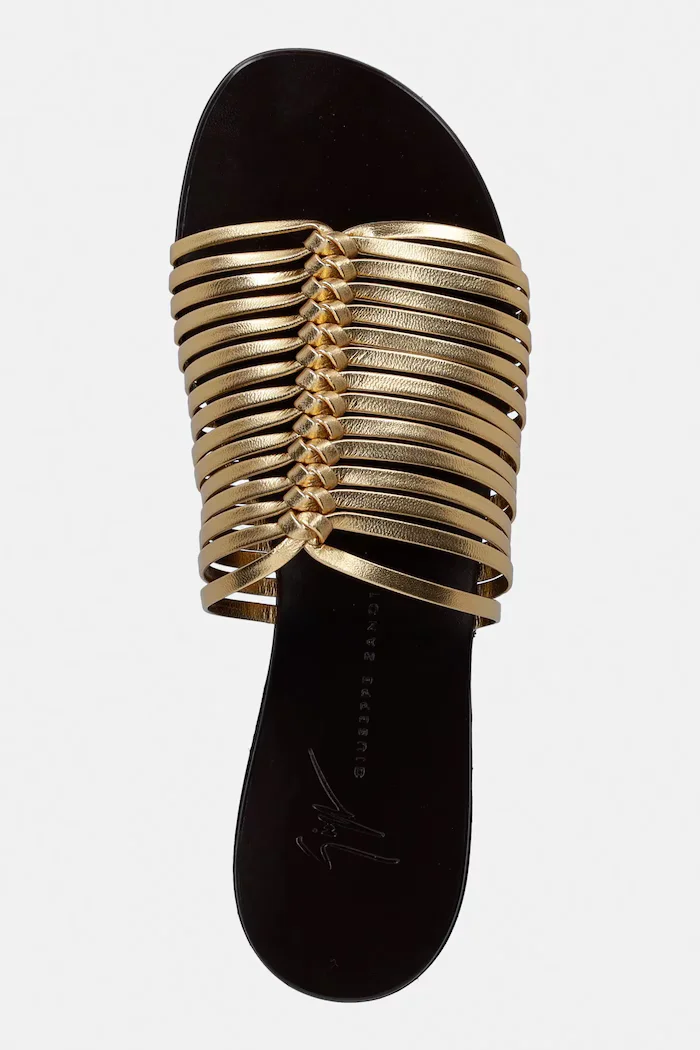 Giuseppe Zanotti чехли дамски от кожа златни