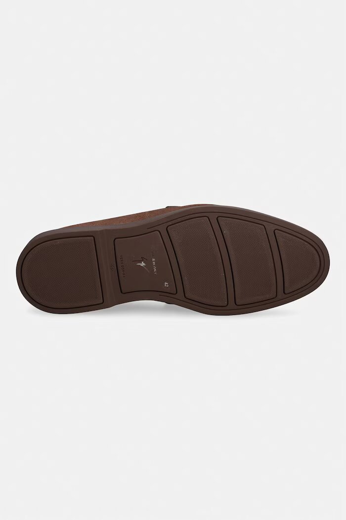 Giuseppe Zanotti мокасини мъжки от велур Berth кафяви EU60040.003