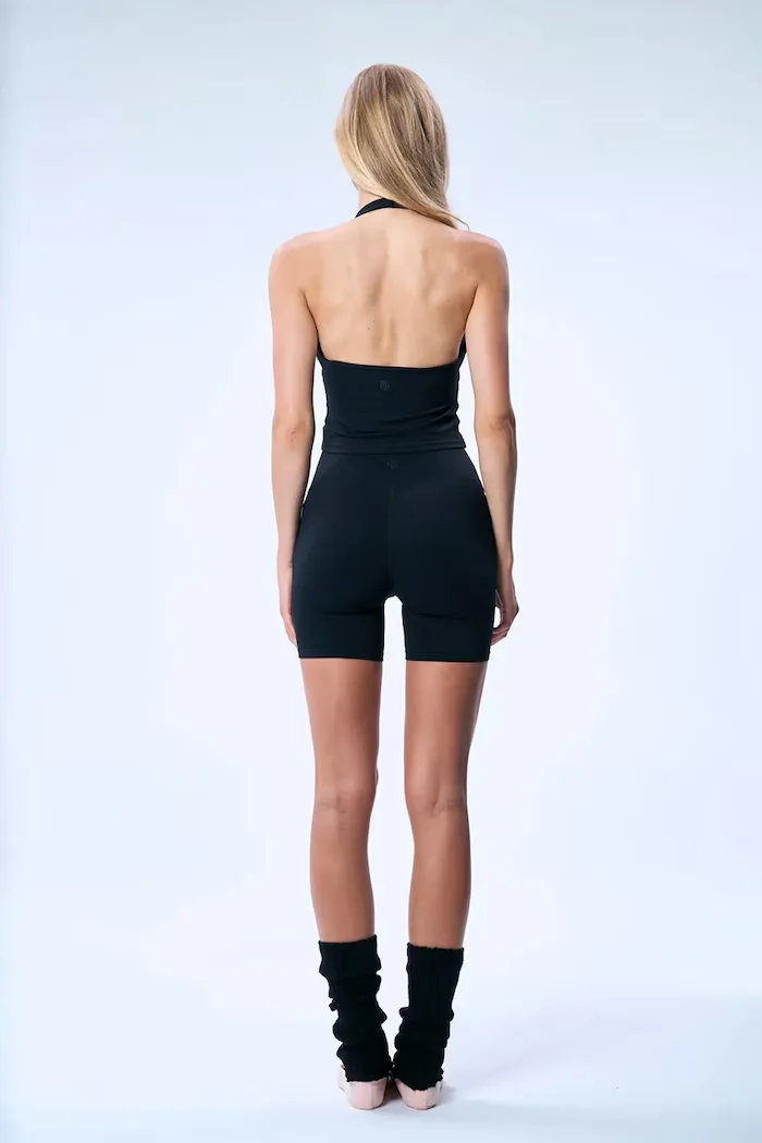 god save queens къс клин дамски BIKER SHORTS черен с висока талия GSQ-144-352