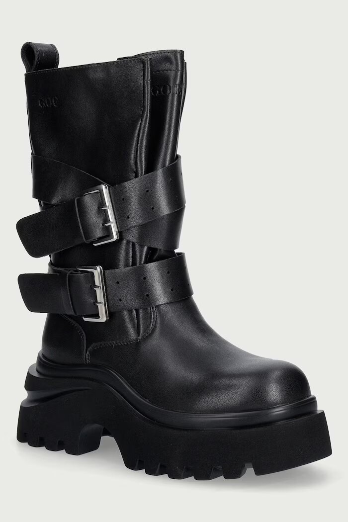 GOE боти дамски от кожа черни UU2N4107 BLACK