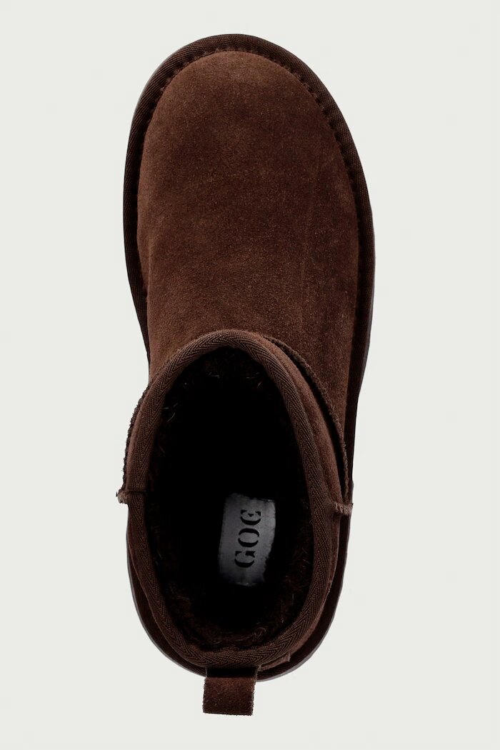 GOE боти дамски от кожа кафяви UU2N4300 DK.BROWN