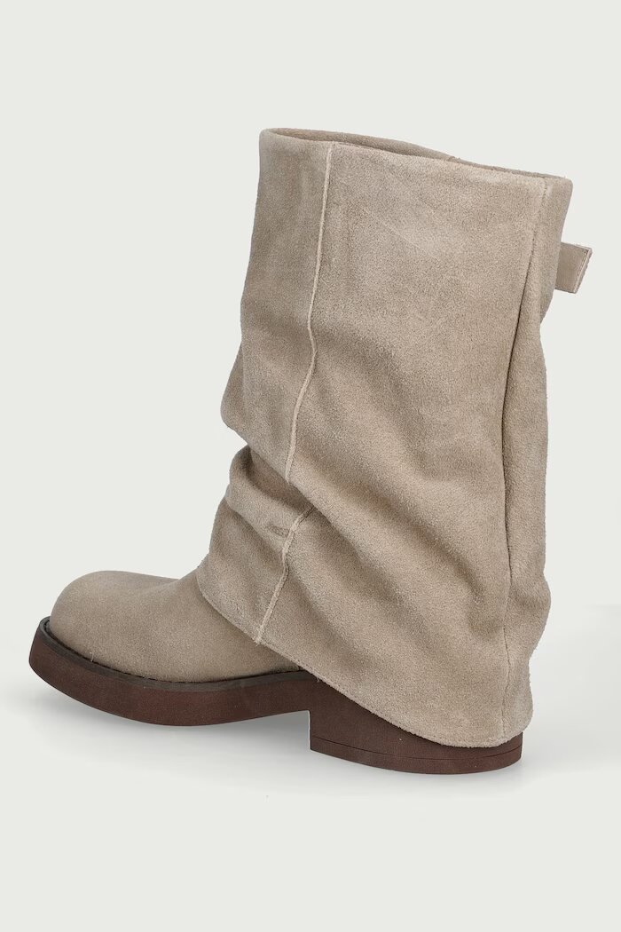 GOE боти дамски от велур бежови UU2N4109 TAUPE