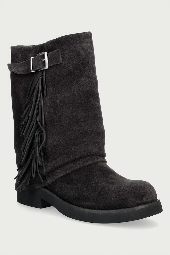 GOE боти дамски от велур черни UU2N4108 BLACK