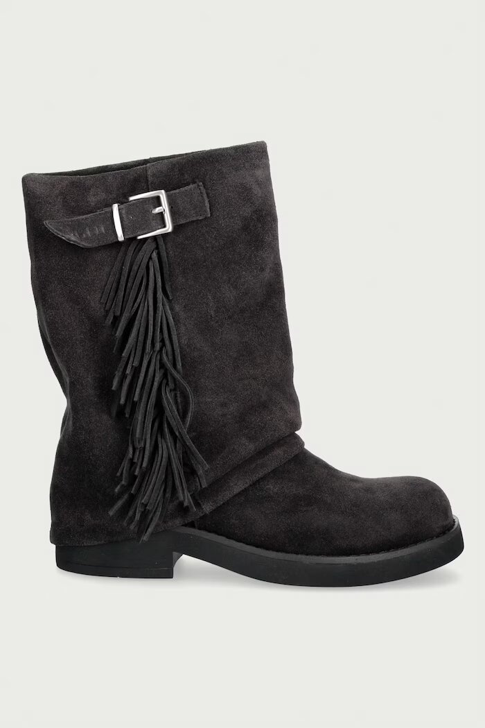 GOE боти дамски от велур черни UU2N4108 BLACK