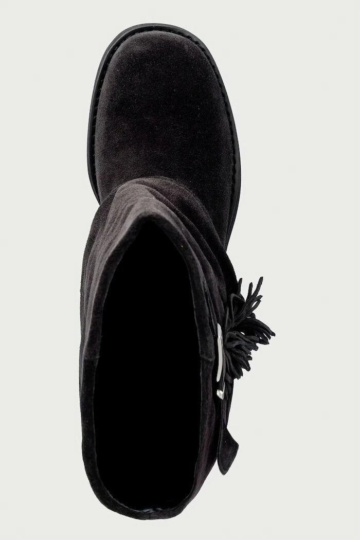 GOE боти дамски от велур черни UU2N4108 BLACK