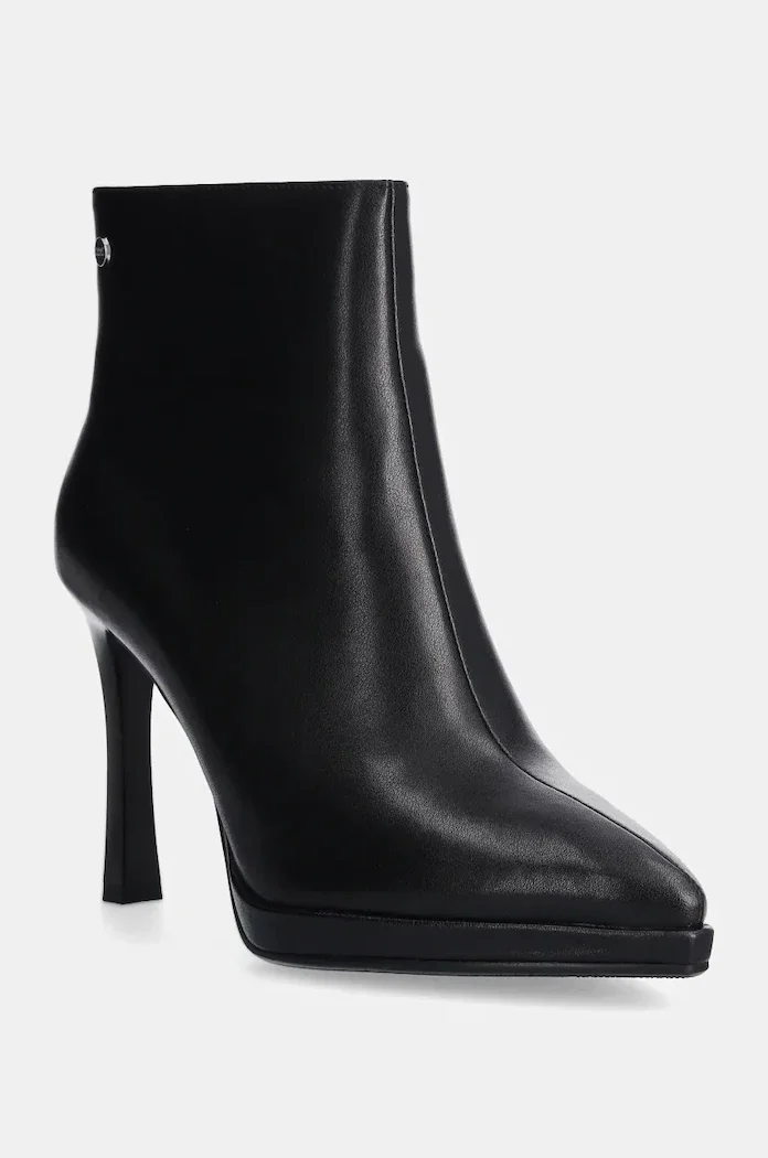 GOE Кожени боти в черно с тънък ток OO2N4208 BLACK