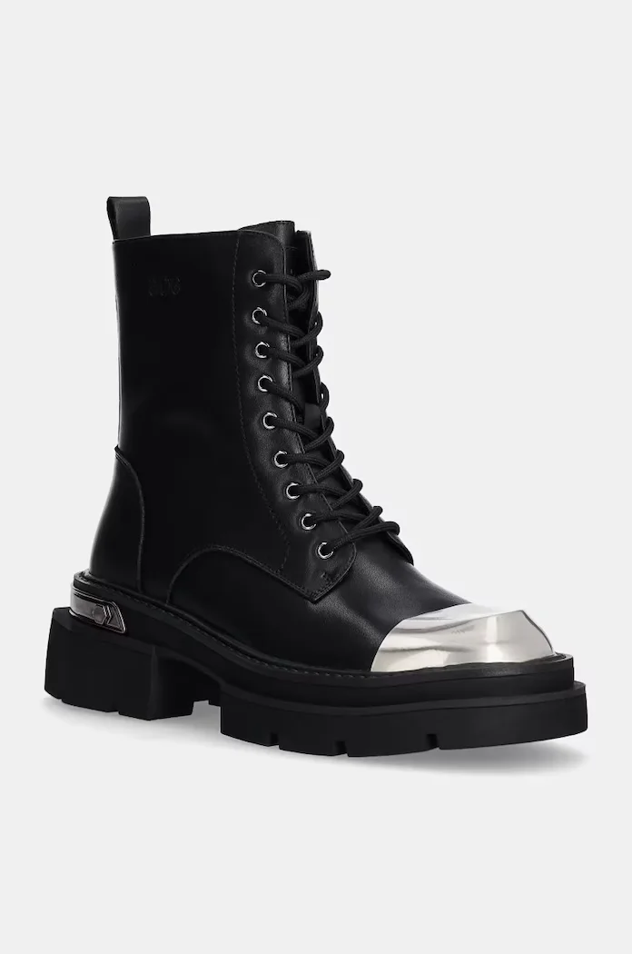 GOE Кожени кубинки в черно с платформа OO2N4119 BLACK