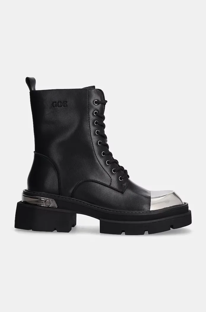 GOE Кожени кубинки в черно с платформа OO2N4119 BLACK