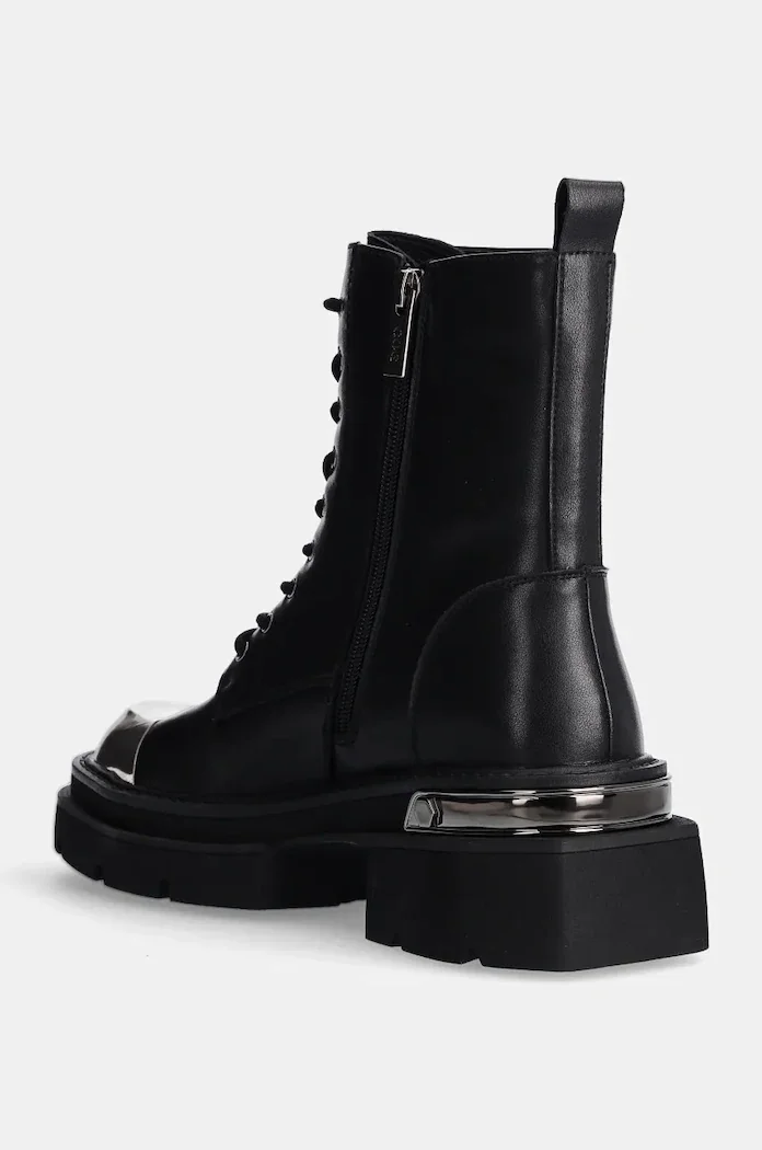 GOE Кожени кубинки в черно с платформа OO2N4119 BLACK
