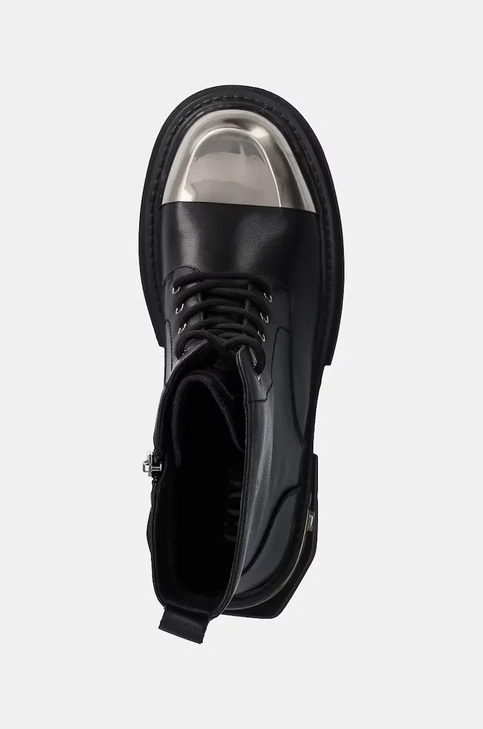 GOE Кожени кубинки в черно с платформа OO2N4119 BLACK
