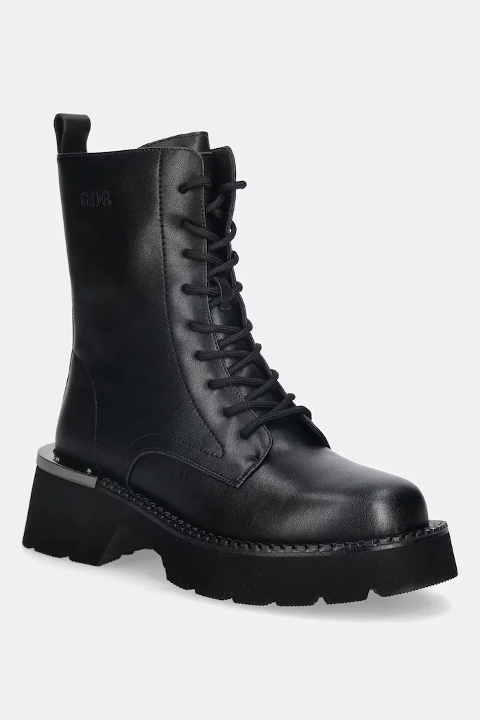 GOE Кожени кубинки в черно с платформа с лека изолация SS2N4164 BLACK