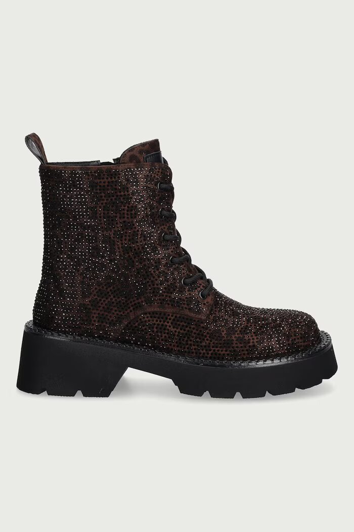 GOE кубинки дамски от велур кафяви UU2N4116 BROWN