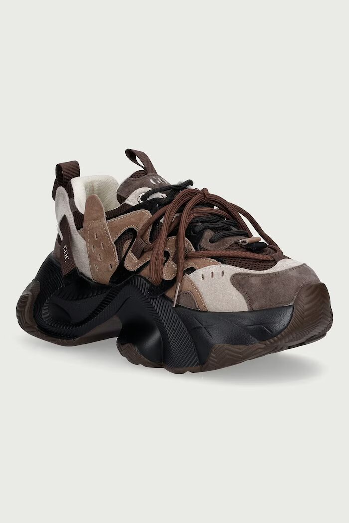 GOE маратонки дамски кафяви с платформа UU2N4908 BROWN