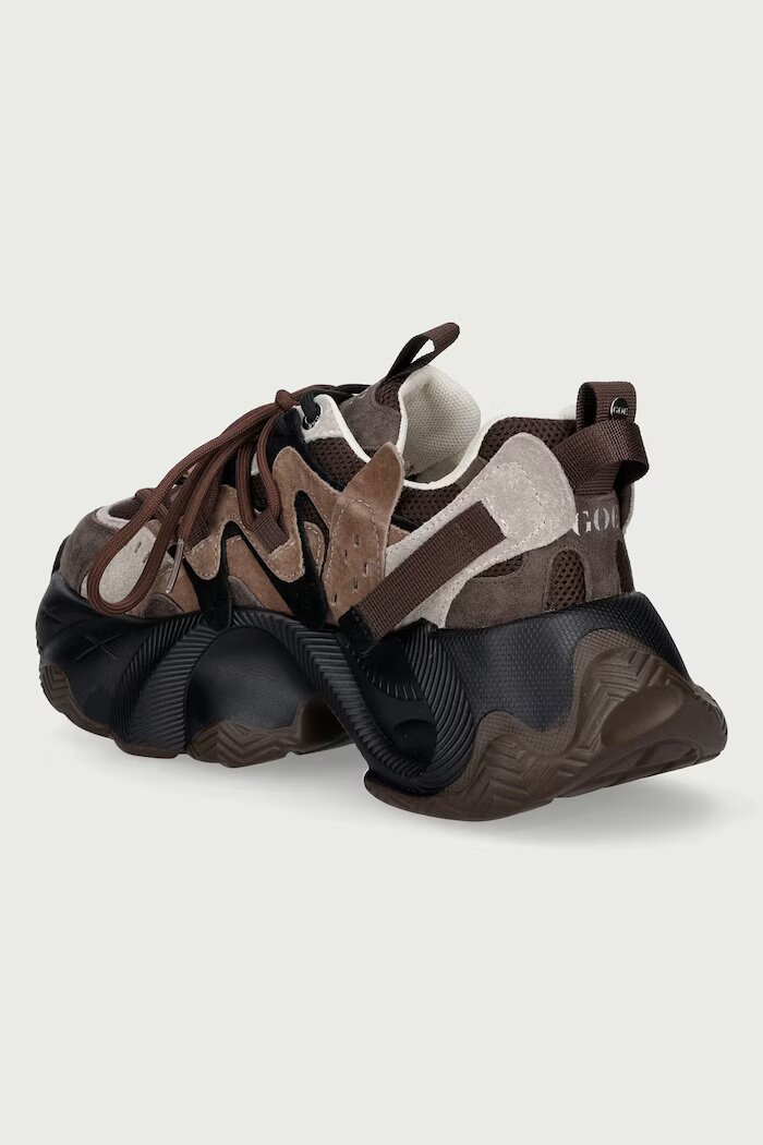 GOE маратонки дамски кафяви с платформа UU2N4908 BROWN