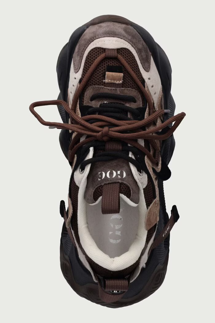 GOE маратонки дамски кафяви с платформа UU2N4908 BROWN