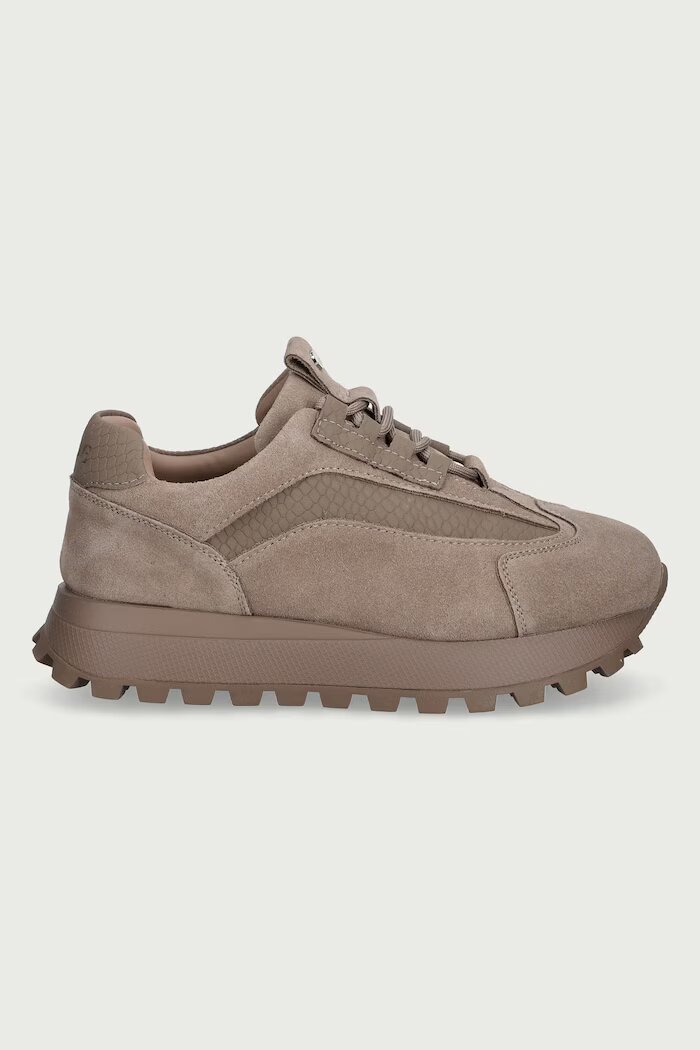 GOE маратонки дамски от велур бежови с платформа UU2N4900 TAUPE