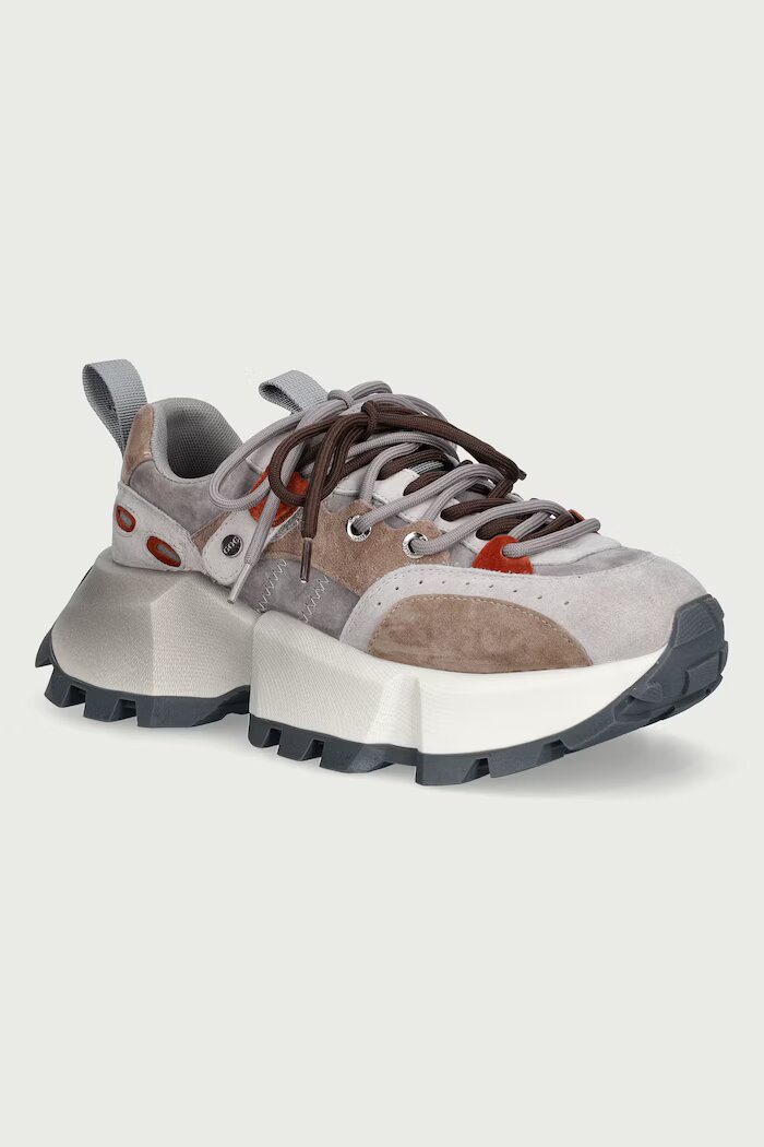 GOE маратонки дамски от велур сиви с платформа UU2N4014 GREY
