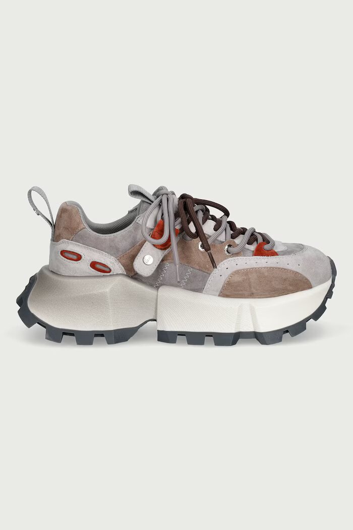 GOE маратонки дамски от велур сиви с платформа UU2N4014 GREY