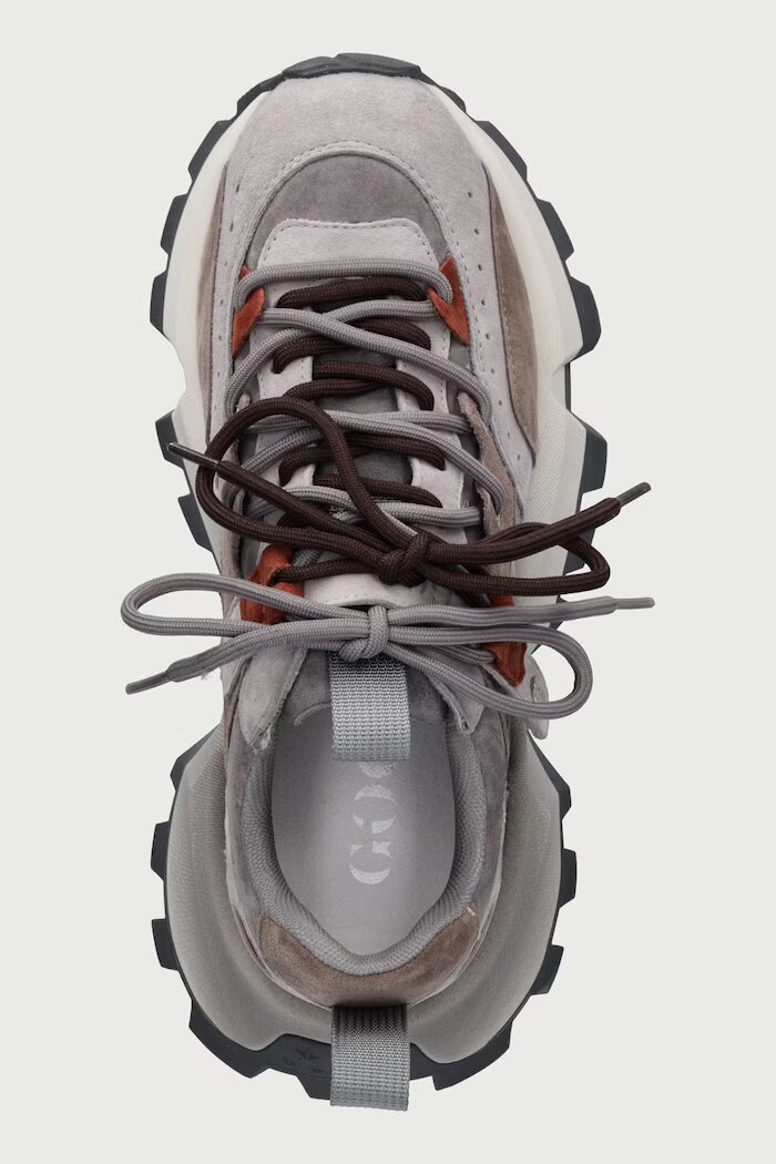 GOE маратонки дамски от велур сиви с платформа UU2N4014 GREY