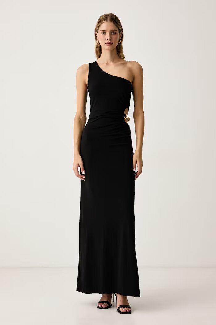 GUESS асиметрична рокля JAZLYN черна W6BK09 K6012