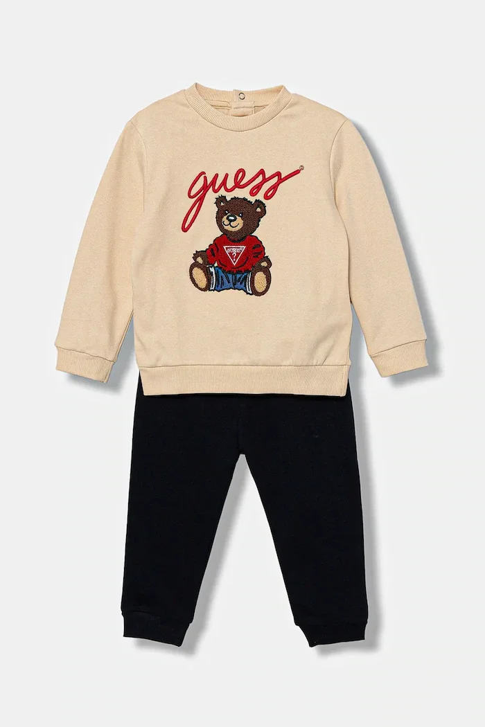 GUESS Бебешки памучен спортен комплект в бежово H5YI00 KAX74