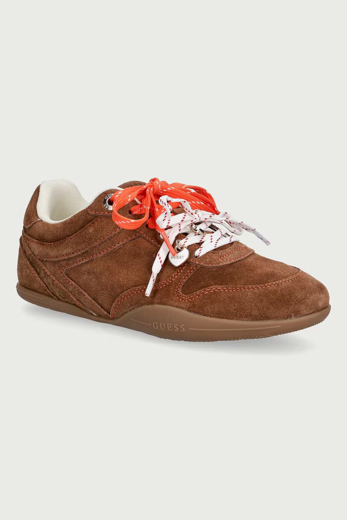 GUESS BESAR2 маратонки дамски от велур кафяви FLFBE2 SUE12