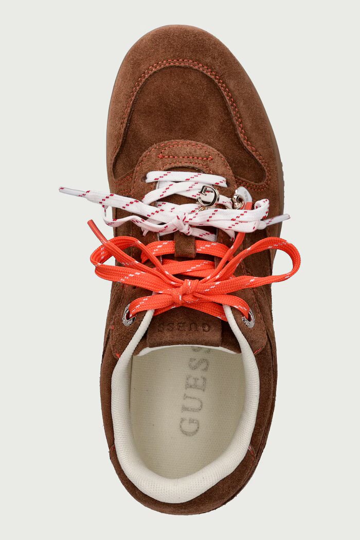 GUESS BESAR2 маратонки дамски от велур кафяви FLFBE2 SUE12