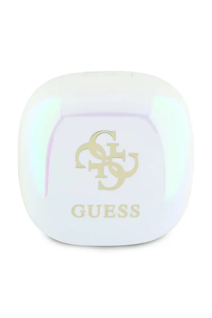 GUESS Безжични слушалки Iridescent 4G Printed Logo в бяло
