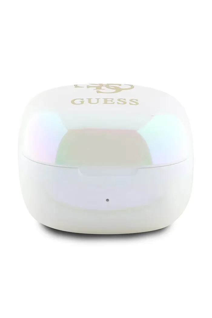 GUESS Безжични слушалки Iridescent 4G Printed Logo в бяло