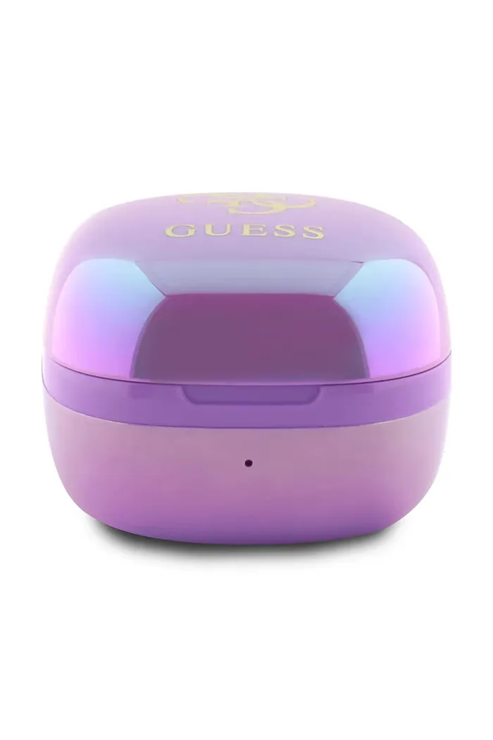 GUESS Безжични слушалки Iridescent 4G Printed Logo в лилаво