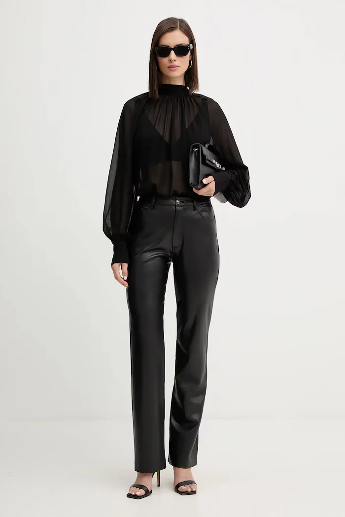 GUESS Блуза AUDRINE дамска в черно с десен W5BH84 W3022