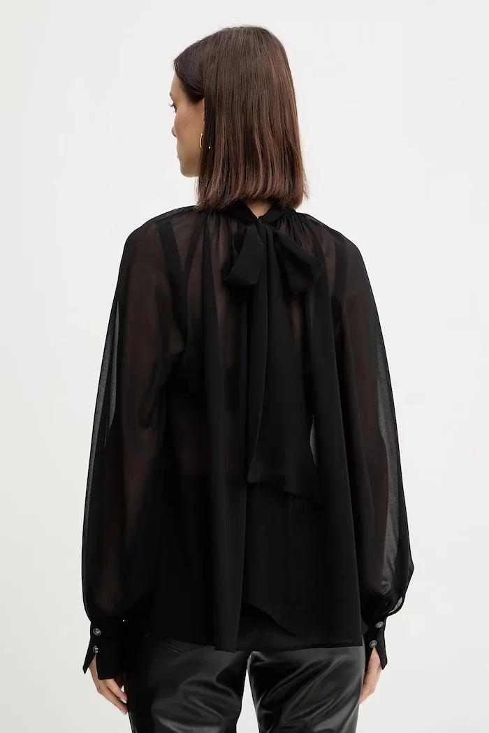 GUESS Блуза AUDRINE дамска в черно с десен W5BH84 W3022