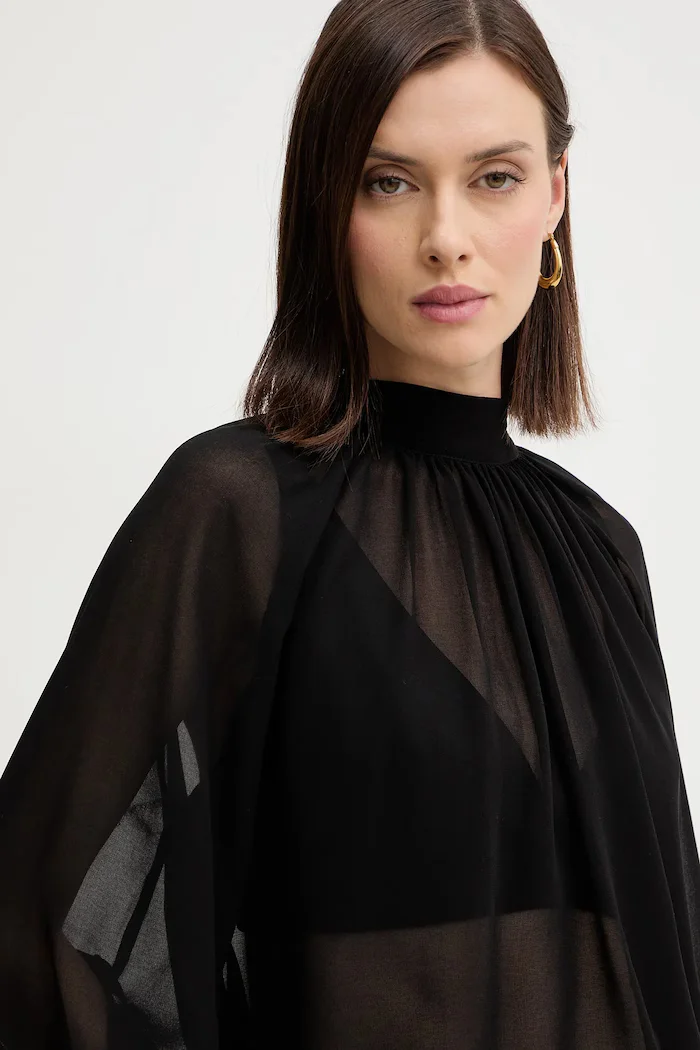 GUESS Блуза AUDRINE дамска в черно с десен W5BH84 W3022