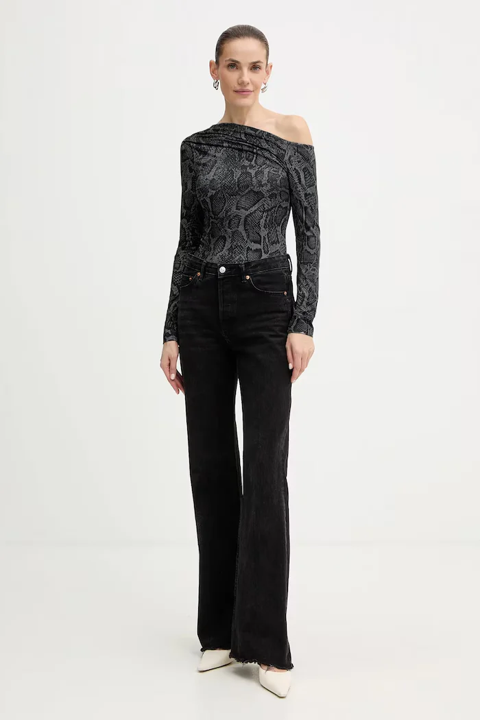 GUESS Блуза с дълги ръкави ANITA дамска в сиво W5BP08 K1492