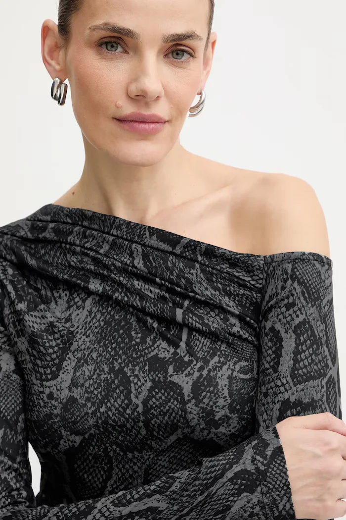 GUESS Блуза с дълги ръкави ANITA дамска в сиво W5BP08 K1492