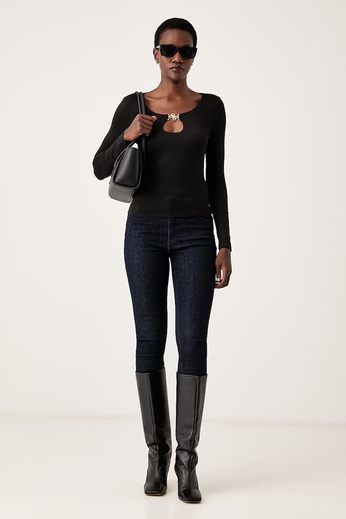 GUESS блуза с дълги ръкави дамска CAMRYN черна W6BP27 K6288