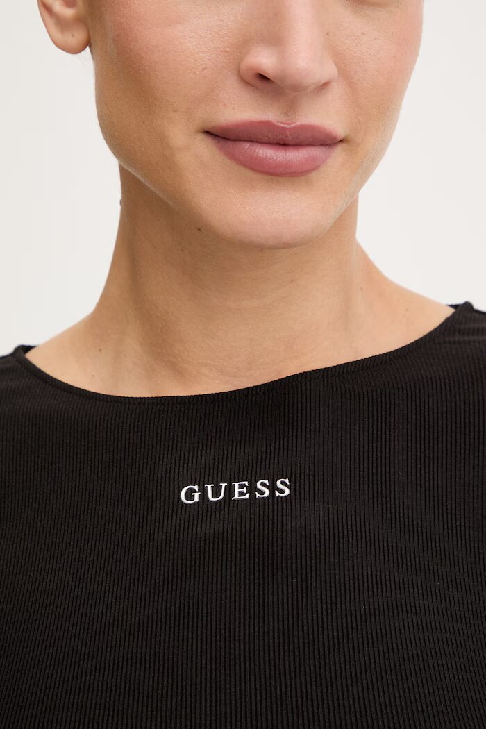 GUESS блуза с дълги ръкави дамска с модал NAT черна V6RP08 KD932