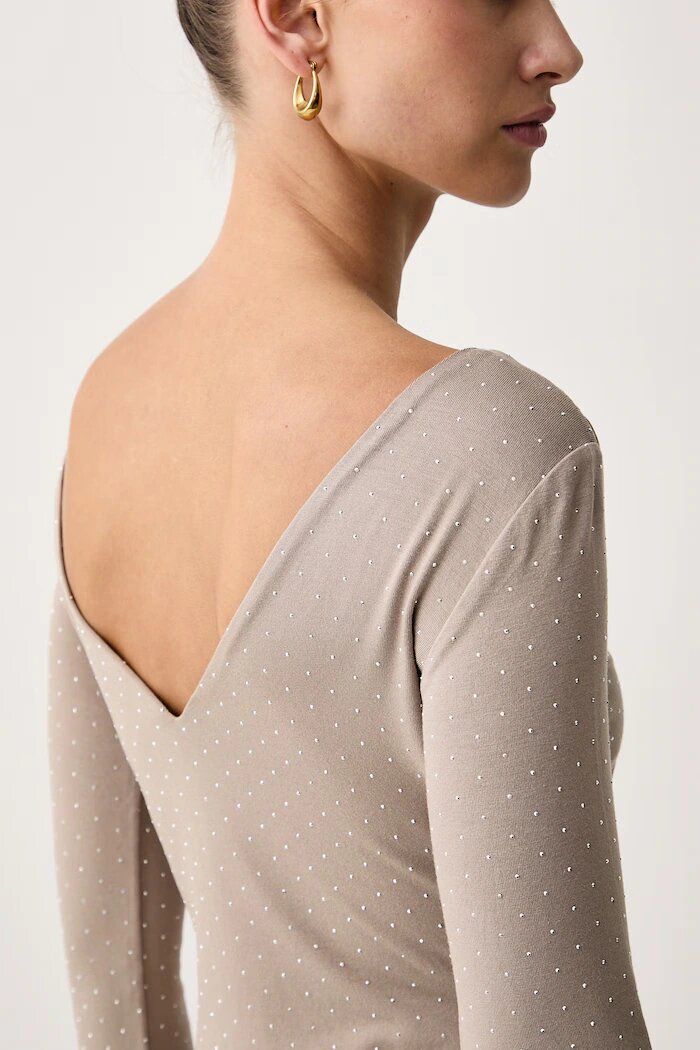 GUESS блуза с дълги ръкави дамска с вискоза CHRISSY бежова W6BP25 K6281