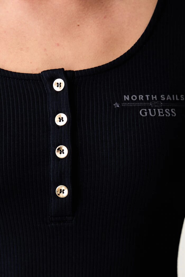 GUESS блуза с дълги ръкави дамска с вискоза X NORTH SAILS тъмносиня W6YP60 K5318