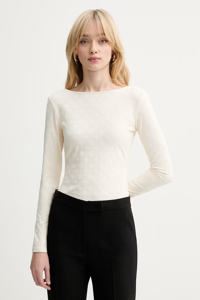 GUESS Блуза с дълги ръкави NADENE в бежово W6RP46 KA660