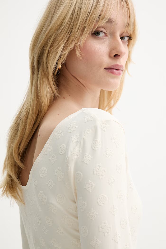 GUESS Блуза с дълги ръкави NADENE в бежово W6RP46 KA660