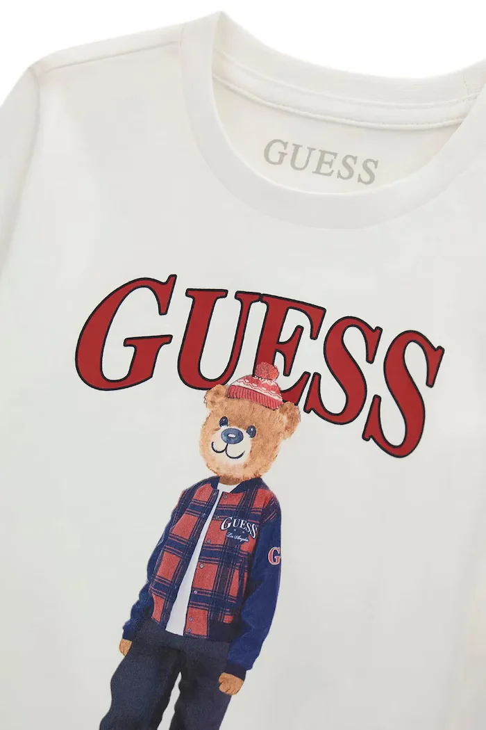 GUESS блуза с дълги ръкави за деца от памук бяла N6BI04 K5854