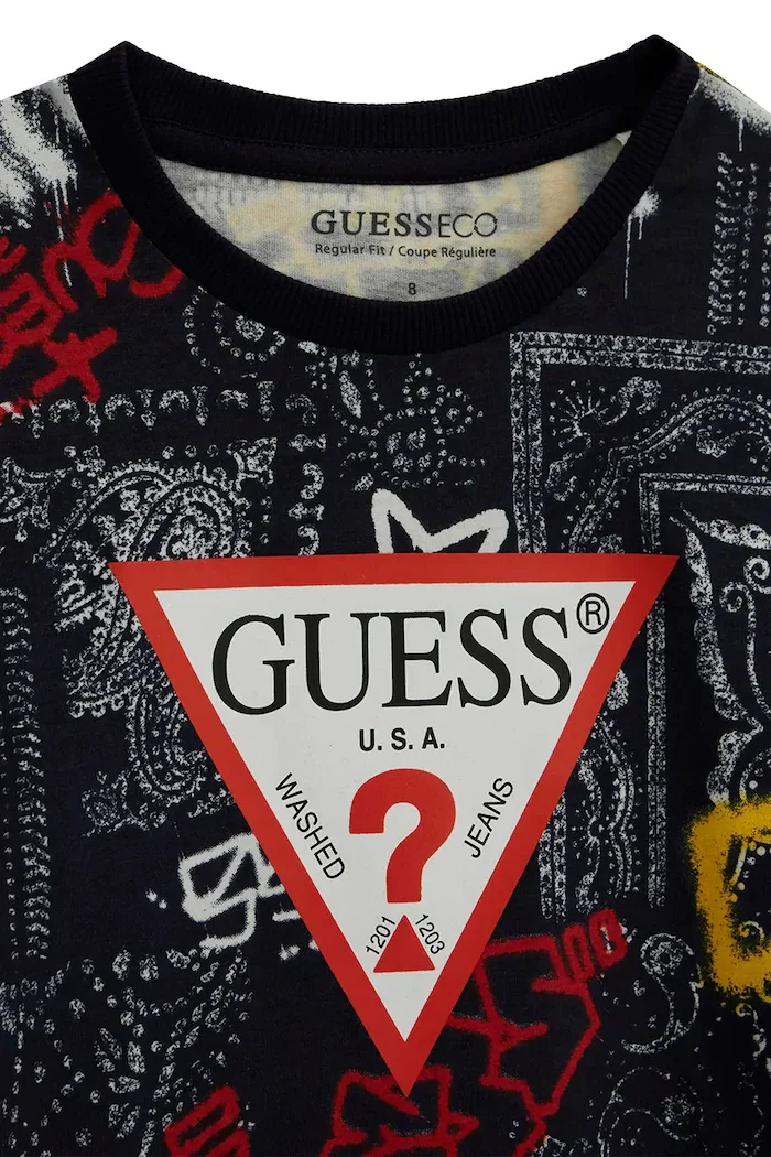 GUESS блуза с дълги ръкави за деца от памук черна L6YI16 K3741