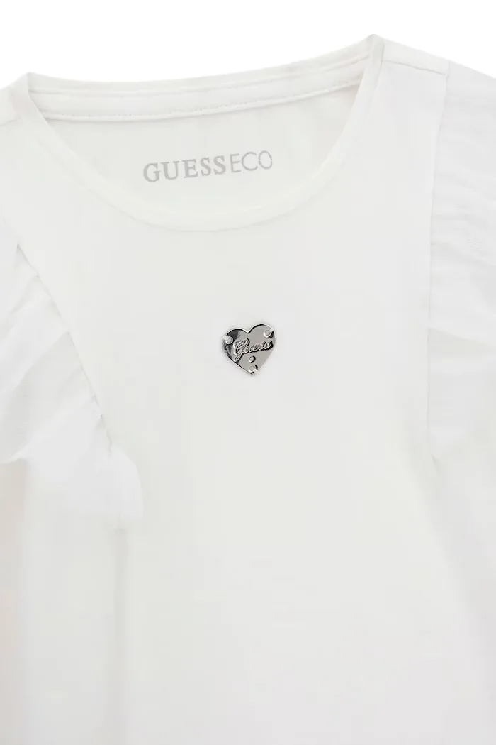 GUESS блуза с дълги ръкави за деца от памук с еластан бяла K6BI19 K5852