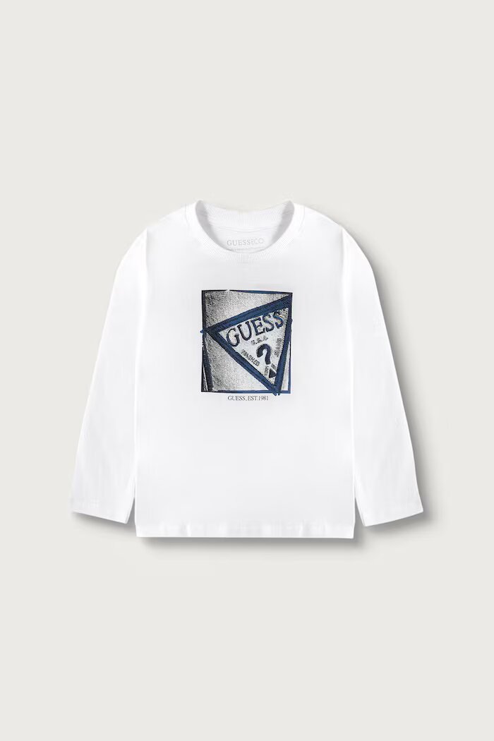 GUESS блуза с дълги ръкави за деца от памук с еластан бяла N6YI24 K3882